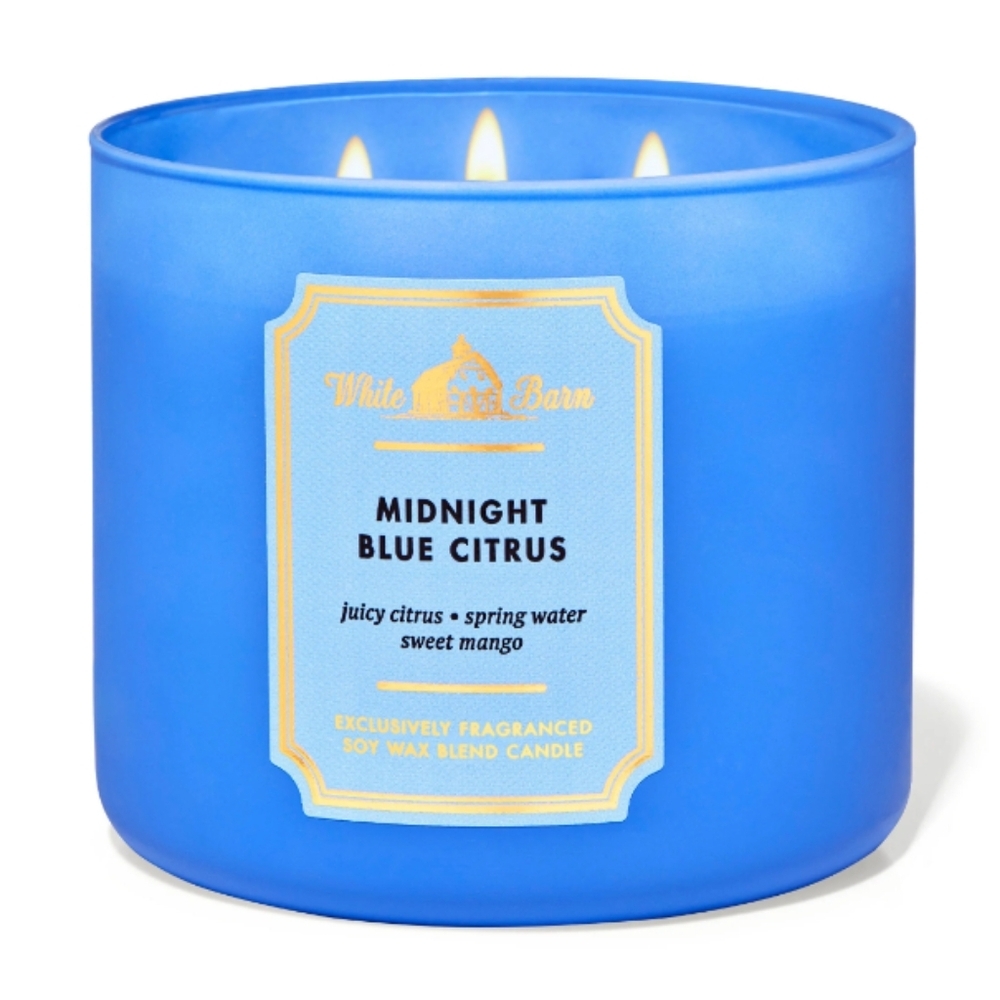 HP🔥🆕 Bath & Body Works 3 Wick Candle Midnight Blue Citrus, New